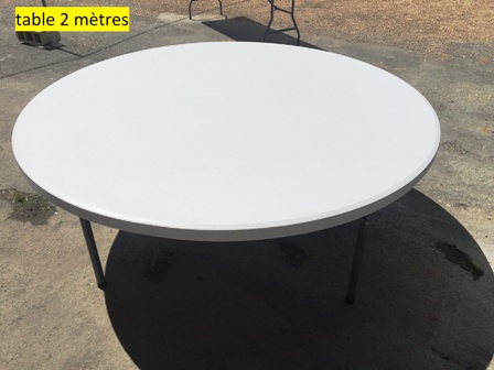 table ronde 2 mètres