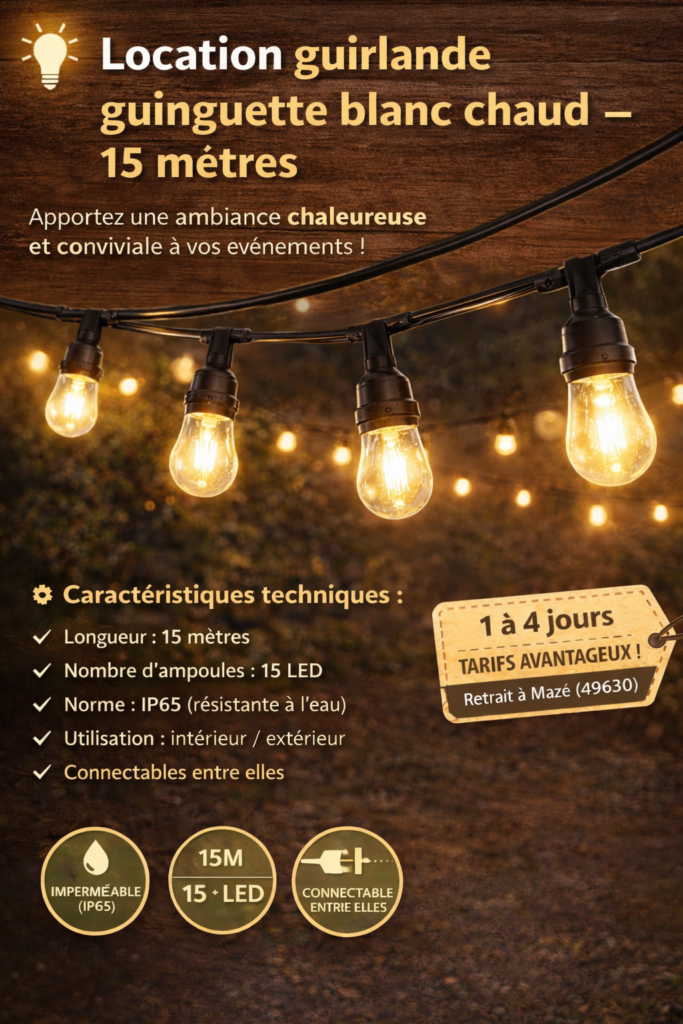 guirlande 15 m blanc